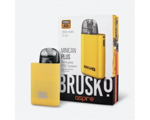 Купить Перезаправляемая Под-Система Бруско Миникан Плюс (Brusko Minican Plus) 850 mah, Желтый по оптовой цене