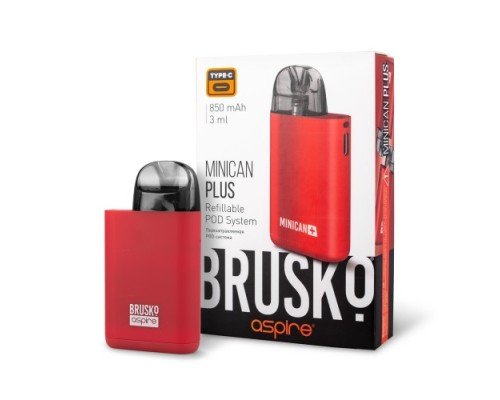 Купить Перезаправляемая Под-Система Бруско Миникан Плюс (Brusko Minican Plus) 850 mah, Красный по оптовой цене